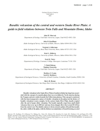 Basaltic volcanism of the central and western Snake River Plain:... guide to fi eld relations between Twin Falls and Mountain...