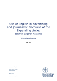 Use of English in advertising and journalistic discourse of the Expanding circle: