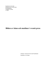 Bilden av islam och muslimer i svensk press