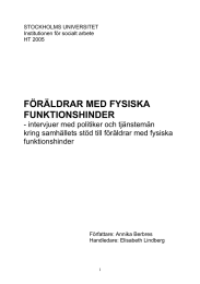 FÖRÄLDRAR MED FYSISKA FUNKTIONSHINDER