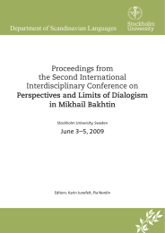 Proceedings from the Second International Interdisciplinary Conference on Perspectives and Limits of Dialogism