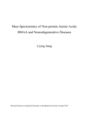 Mass Spectrometry of Non-protein Amino Acids: BMAA and Neurodegenerative Diseases Liying Jiang