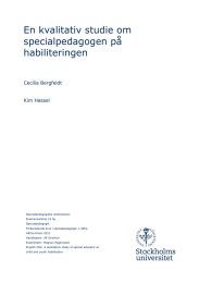 En kvalitativ studie om specialpedagogen på habiliteringen