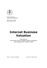 Internet Business Valuation  Case Study of