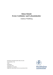 Klaus Kinski Erster Liebhaber und Lebenskünstler Andreas Wahlberg