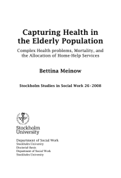 Capturing Health in the Elderly Population Bettina Meinow Complex Health problems, Mortality, and