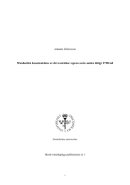 Musikalisk konstruktion av det exotiska i opera seria under tidigt... Stockholms universitet Musikvetenskapliga publikationer nr 3 1