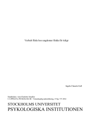 PSYKOLOGISKA INSTITUTIONEN STOCKHOLMS UNIVERSITET Verbalt flöde hos ungdomar födda för tidigt