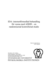 IDA: internetförmedlad behandling för vuxna med ADHD – en