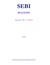 SEBI BULLETIN August 2015   VOL. 13 NUMBER 8