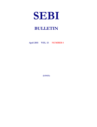 SEBI BULLETIN April 2015   VOL. 13 NUMBER 4