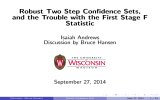 Robust Two Step Con…dence Sets, Statistic Isaiah Andrews