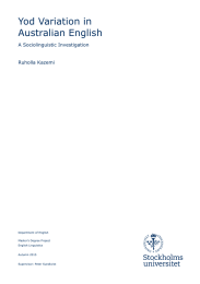 Yod Variation in Australian English A Sociolinguistic Investigation Ruholla Kazemi