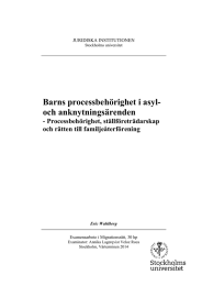 Barns processbehörighet i asyl- och anknytningsärenden - Processbehörighet, ställföreträdarskap