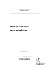 Bestämmanderätt vid gemensam vårdnad JURIDISKA INSTITUTIONEN