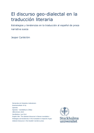 El discurso geo-dialectal en la traducción literaria narrativa sueca