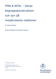 FMN &amp; RFHL – Deras begreppskonstruktion och syn på missbrukares relationer