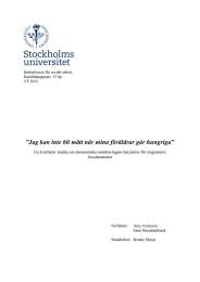 ”Jag kan inte bli mätt när mina föräldrar går hungriga” livssituationer