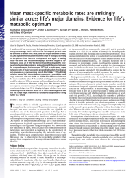 Mean mass-specific metabolic rates are strikingly