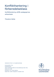 Konflikthantering i förberedelseklass Konflikthantering utifrån pedagogernas erfarenheter