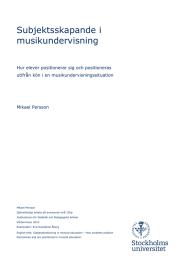 Subjektsskapande i musikundervisning