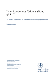 “Han kunde inte förklara så jag gick…” Åsa Pettersson