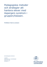 Pedagogiska metoder och strategier att hantera elever med Aspergers syndrom i