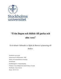 “Från lingon och blåbär till gurka och aloe vera”