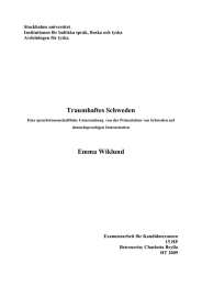 Traumhaftes Schweden Stockholms universitet Institutionen för baltiska språk, finska och tyska