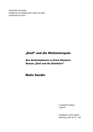 „Emil” und die Weltmetropole Malin Sandin Das Großstadtmotiv in Erich Kästners