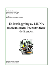 En kartläggning av LINNA mottagningens hedersrelatera- de ärenden