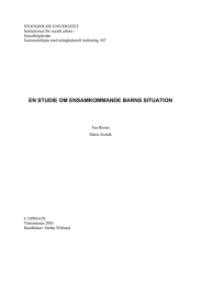 STOCKHOLMS UNIVERSITET Institutionen för socialt arbete - Socialhögskolan Socionomlinjen med mångkulturell inriktning, M7