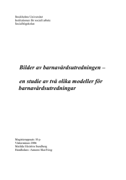 Bilder av barnavårdsutredningen –  en studie av två olika modeller för barnavårdsutredningar