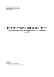 EN UPPLYSNING OM SEXUALITET sexualitet