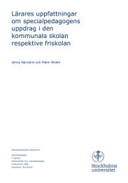 Lärares uppfattningar om specialpedagogens uppdrag i den kommunala skolan