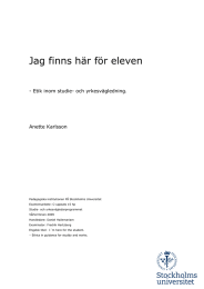 Jag finns här för eleven - Etik inom studie- och yrkesvägledning.