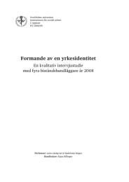 Formande av en yrkesidentitet En kvalitativ intervjustudie med fyra biståndshandläggare år 2008