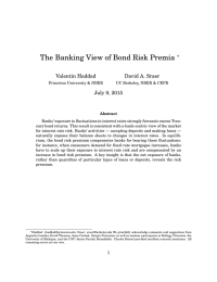 The Banking View of Bond Risk Premia ∗ Valentin Haddad David A. Sraer