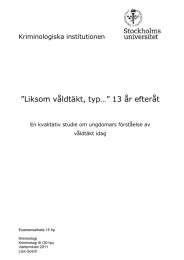 ”Liksom våldtäkt, typ…” 13 år efteråt Kriminologiska institutionen