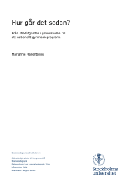 Hur går det sedan? Från stödåtgärder i grundskolan till ett nationellt gymnasieprogram.