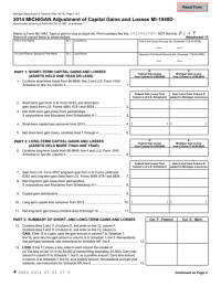 2014 MICHIGAN Adjustment of Capital Gains and Losses MI-1040D