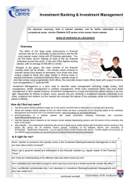 Investment Banking &amp; Investment Management  Overview