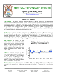 MICHIGAN ECONOMIC UPDATE  Office of Revenue and Tax Analysis