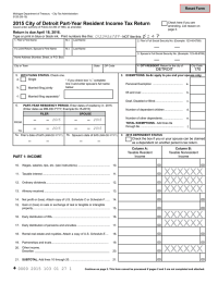 2015 City of Detroit Part-Year Resident Income Tax Return