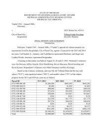 STATE OF MICHIGAN DEPARTMENT OF LICENSING &amp; REGULATORY AFFAIRS