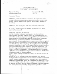 HAVERFORD COLLEGE THE FACULTY OF THE COLLEGE Regular Meeting September 5, 1991