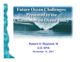 Future Ocean Challenges: Presented to the Commission on Ocean Policy