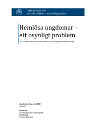 Hemlösa ungdomar – ett osynligt problem.