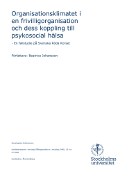 Organisationsklimatet i en frivilligorganisation och dess koppling till psykosocial hälsa