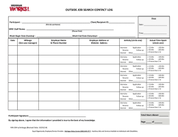 OUTSIDE JOB SEARCH CONTACT LOG Due